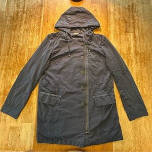 J. Jill Hooded Navy Raincoat
